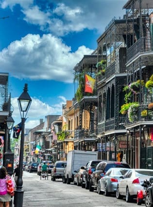 Bourbon Street in New Orleans, Louisiana, representing TMC’s contract therapy services across the state.