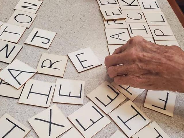 wooden tile letters scrabble